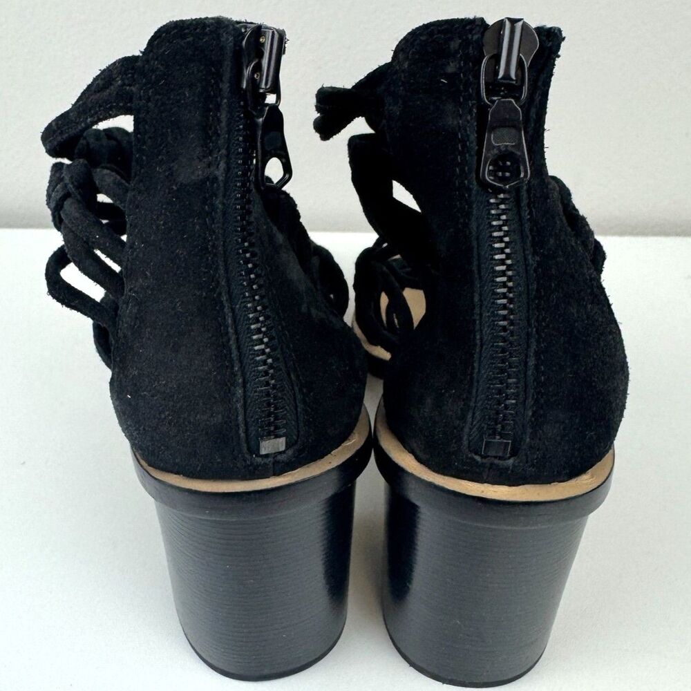 Rag & Bone Camille Black Caged Macrame Design Block Heel Sandals Zip Back EU 37 - Picture 5 of 12